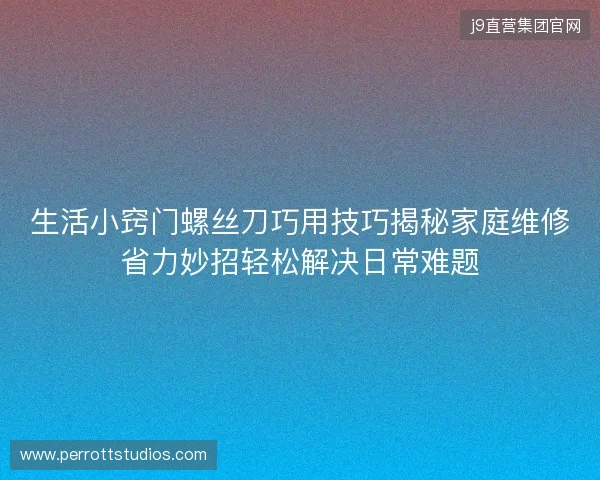 生活小窍门螺丝刀巧用技巧揭秘家庭维修省力妙招轻松解决日常难题